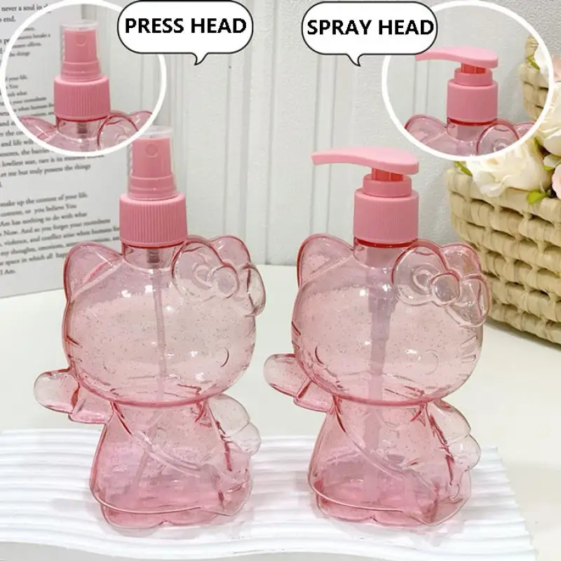 350Ml Anime Sanrio Hello Kitty Sunscreen Spray Bottle Suitable for Body Lotion, Hand Soap, Dishwashing Liquid Squeeze Bottle