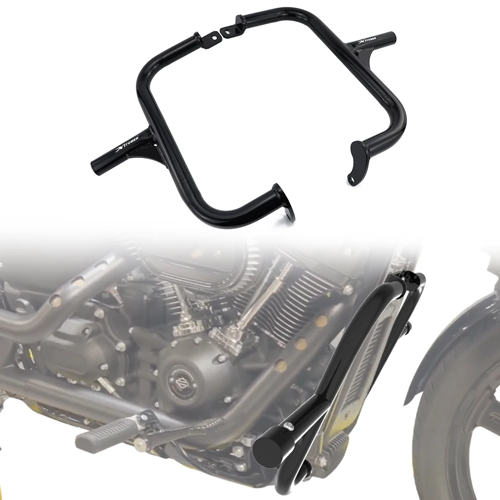 

For Harley Softail Heritage Classic Sport Glide Low Rider Motorcycle Highway Peg Crash Bar & Engine Guard with Rider Footpeg Kit
