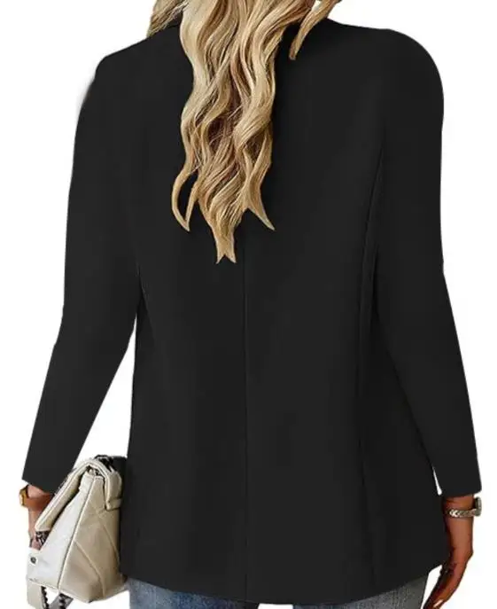 

2025 Autumn Long Sleeved Solid Color Cardigan One Button Small Suit Jacket Casual Commuting Elegant Suit Jacket for Women