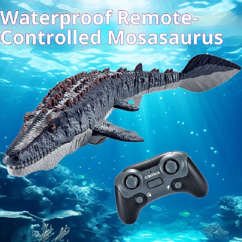 لعبة الديناصور الكهربائية Mosasaurus للتحكم عن بعد الواقعي مع حركة متمايلة ورذاذ الماء للأولاد والبنات أفضل هدية