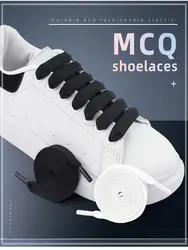 MCQ siyah beyaz ayakabı gökkuşağı ayakkabı bağı Sneaker rahat ayakkabılar danteller degrade 1.2CM genişlik 100/120/140CM düz ayakkabı bağcıkları dizeleri