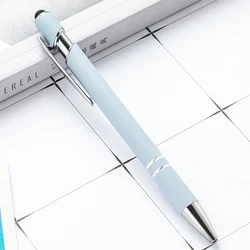 Push Action Pen Metal Biros Student Stationery Office Tools Metal Aluminium Lever Push Touch Screen Pen