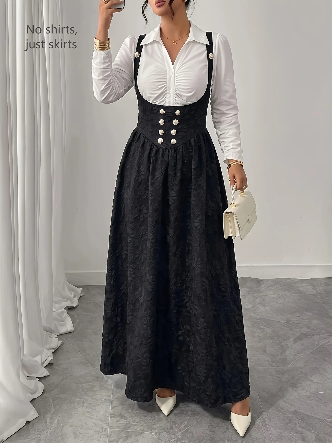 Plus Size Women's Square Neck Suspender Overall Dress - Designer Style