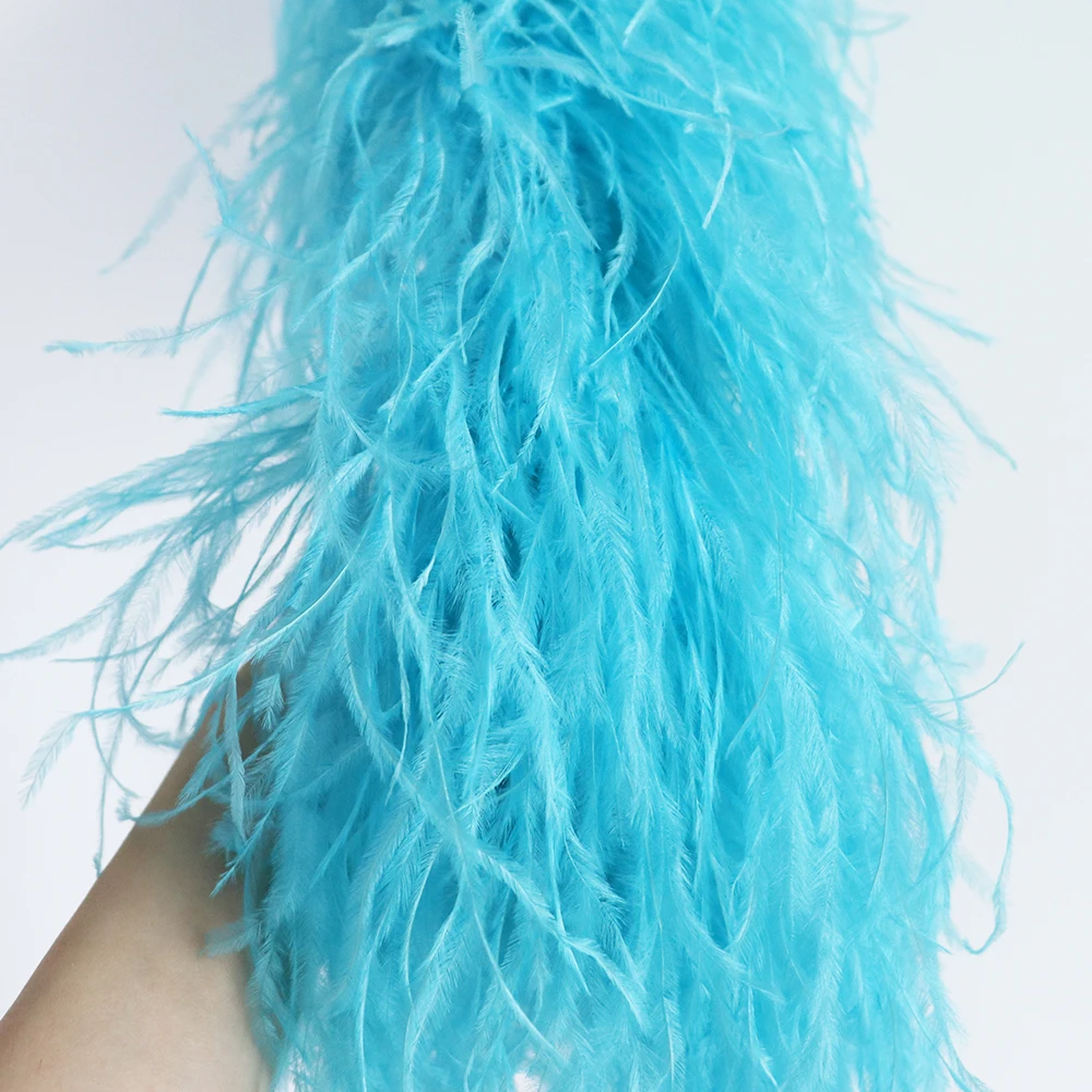 Natural Ostrich Feather Boa Scarf 50cm | 2 4 6 10 15 Ply for Wedding Dress Carnival Party Clothing Decoration Sewing Accessories