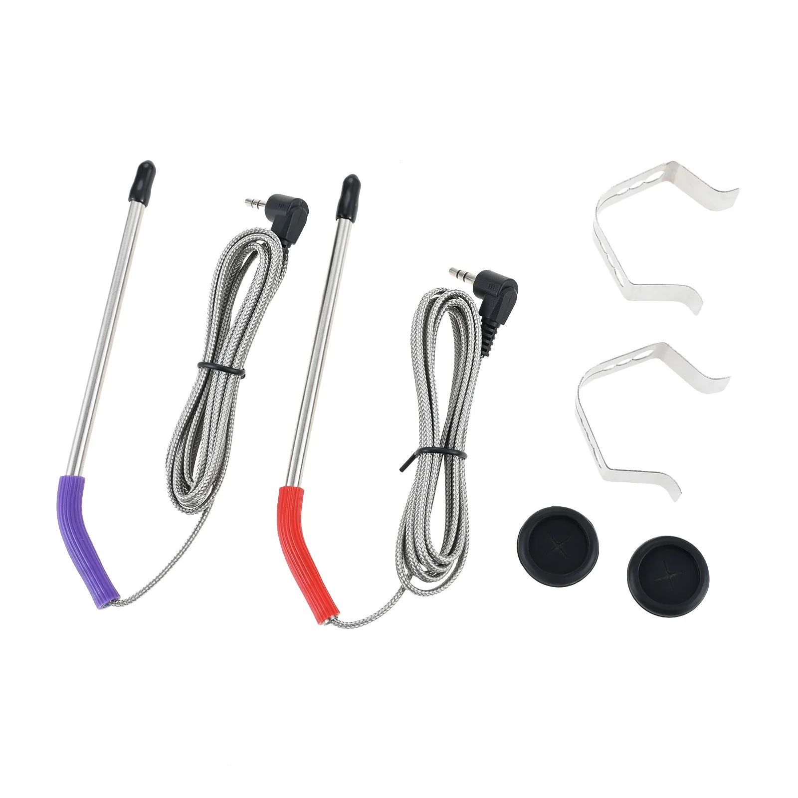 Sonda de temperatura con enchufe de 3,5mm, repuesto de sonda de carne apta para campamento, Chef, parrilla de pellets y ahumador con accesorios de Clip de sonda, 2 uds.