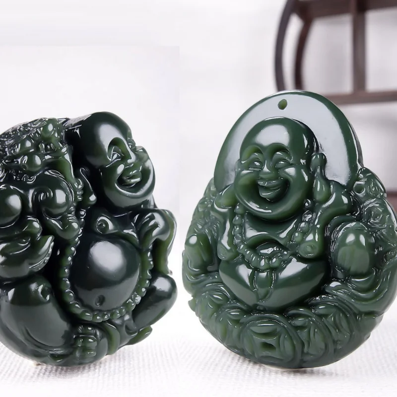 

Подвеска с изображением Будды Майтреи из нефрита Хэтянь, модная и универсальная