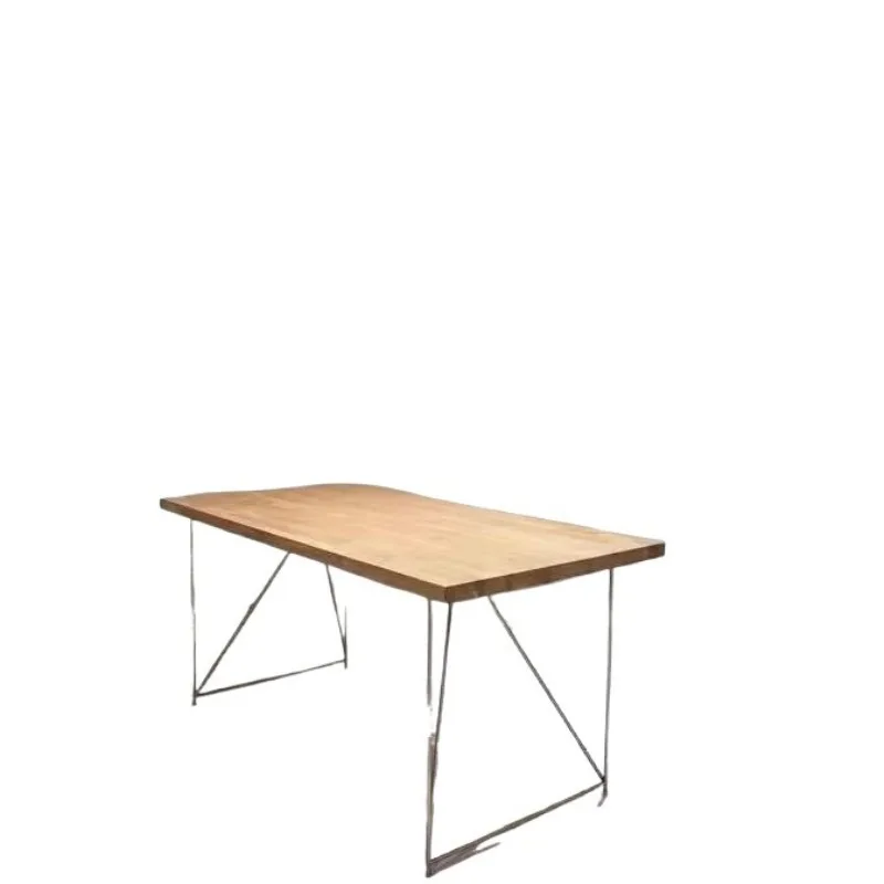 Solid wood double computer desk, workbench small apartment dining table