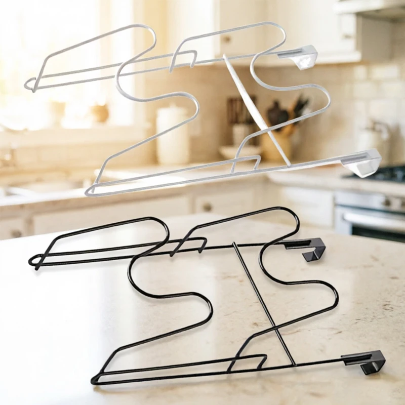 

1Pc Cupboard Door Metal Pot Lid Holder Shelf Space-Saving Pot Cover Rack Towel Hanger Storage Holder Kitchen Accessories
