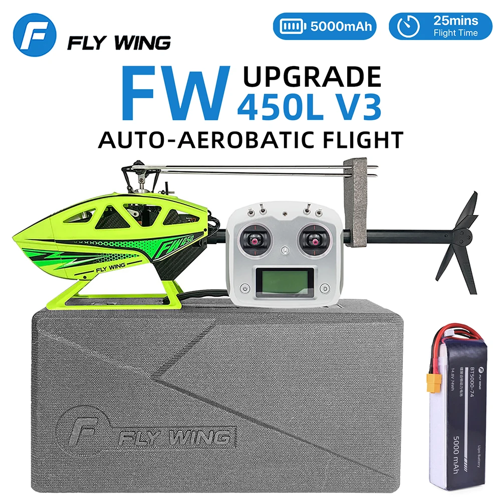 Hélicoptère télécommandé pour adultes, Fly Wing, PNP, RTF, GPS 3D, retour automatique, système de contrôle de vol H1, 6CH, FW450L, V3 RC