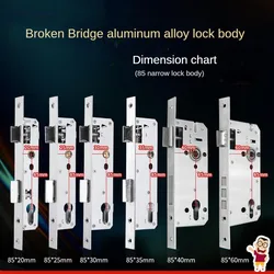 Narrow Security Mortise Door Lock case Anti-theft Door Lock Body Size 85 92Series Door Lock Accessories 8520 8530 8540 9220 9230