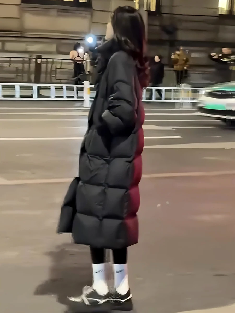 Invierno Thiened blanco Du down Jaet mujer abrigo con cuello Faionable cálido viajero Sle longitud media otro cuello