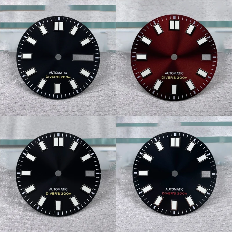 28.5 مللي متر NH35 الطلب S شعار Sunray 62MAS Prospex Nh35 حالة تعديل أجزاء الأخضر مضيئة مناسبة ل NH35N/H36 NH35 ساعة الطلب