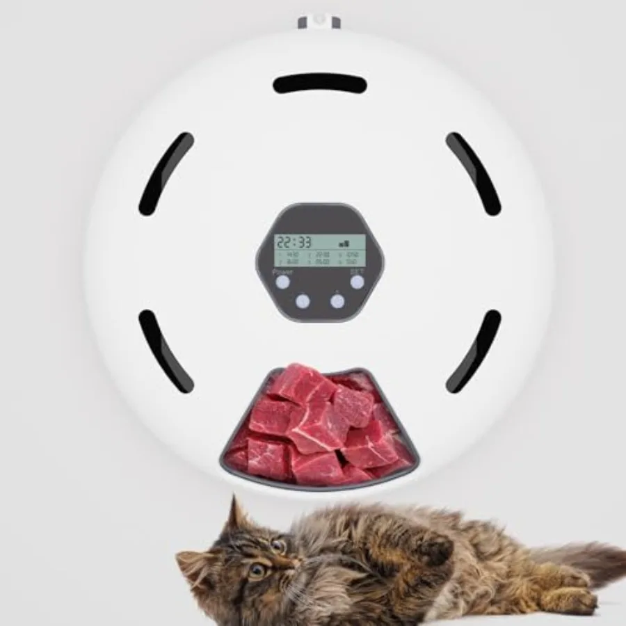 Automatic Wet Food Cat Feeder Auto Refrigerated Wet Foods Feeder for Cats Dogs 6 Meal Timed Fresh Foods Dispenser with 2 Ice Pa 2