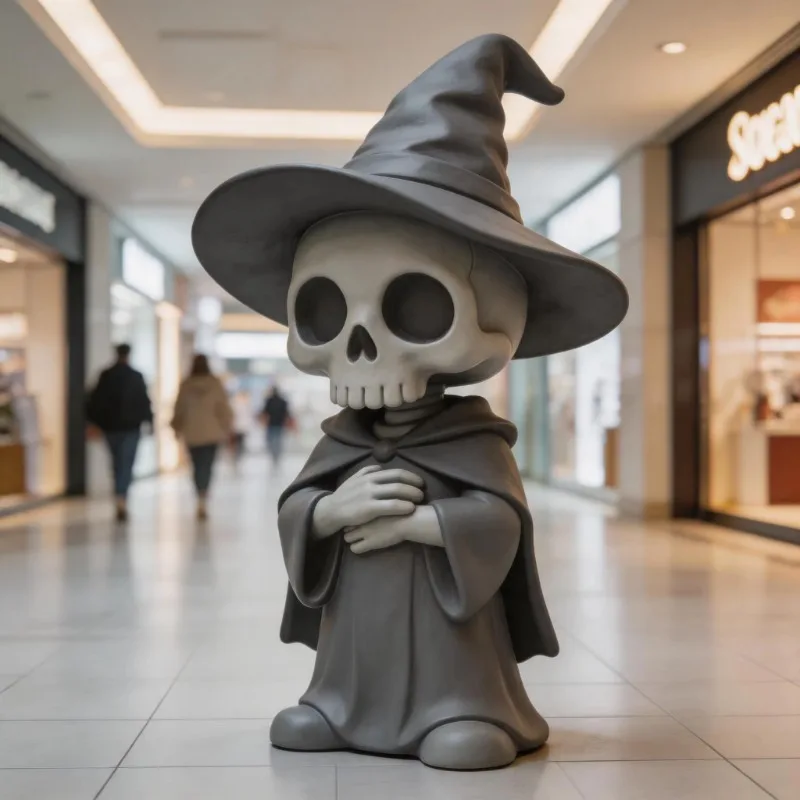 Streamlined stylish resin sculpture with modern minimalist styling for Halloween homes and commercial spaces