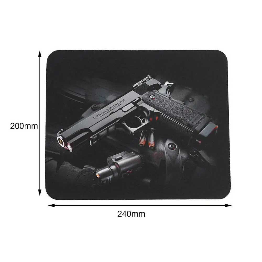 24x20cm Gun Pattern Anti-Slip Laptop PC Mice Pad Mat Mousepad For Optical Laser Mouse Comfortable Gaming Mouse Pad