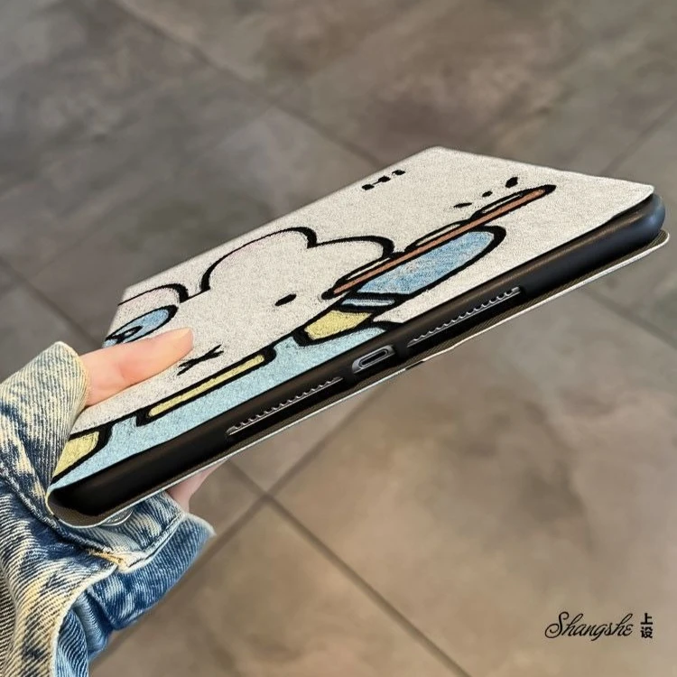 2025 New Miffy Book Style iPad Case With Pencil Slot Shockproof Flip Cover For Air5 Air6 Air7 Mini 10 9 Gen Cute Cartoon New view 3