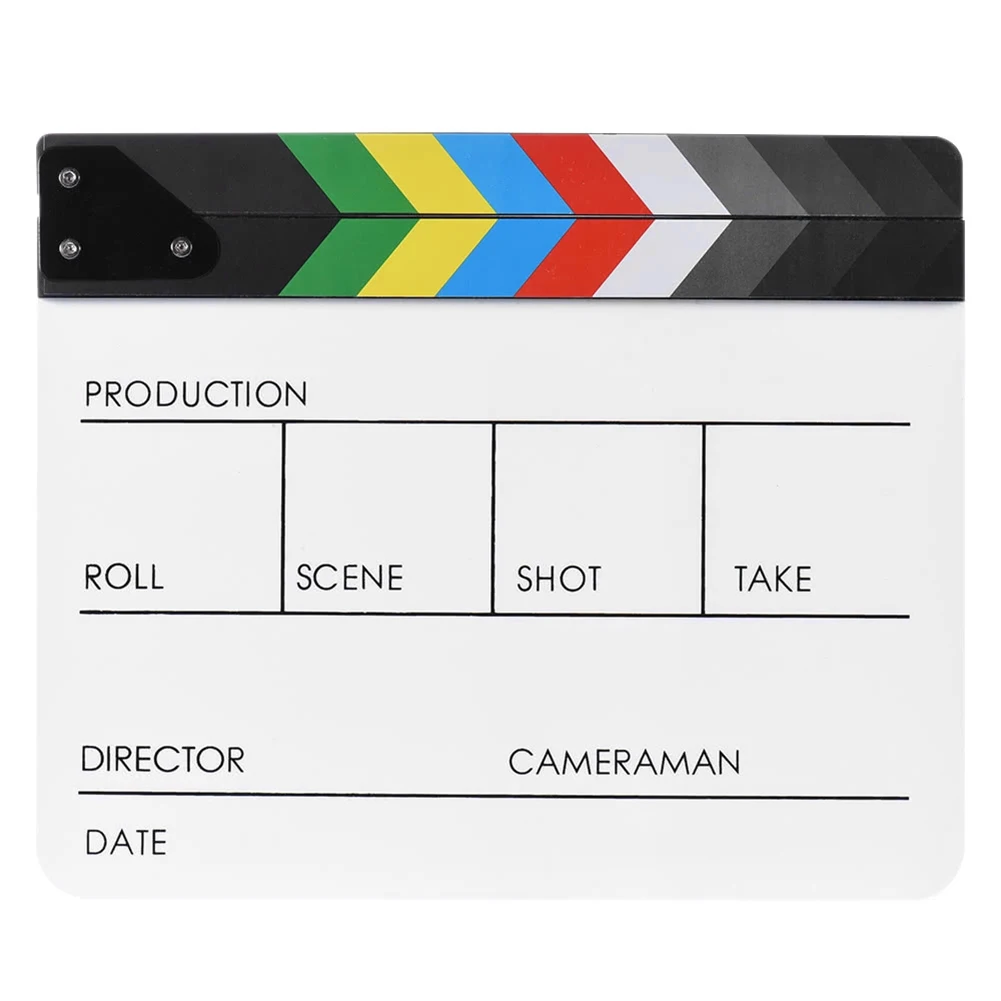 Hot Sale Film Clapper Board Skillful Manufacture Acrylic Colorful Director Video Scene Clapperboard Movie Film Clapper Cut Prop