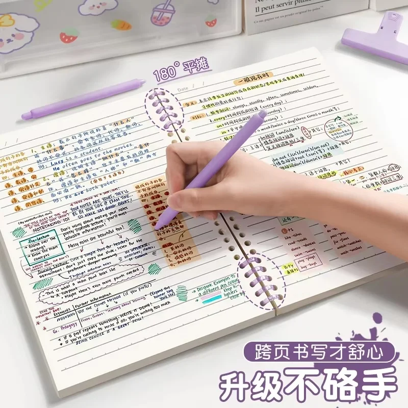 A5/B5 Simple Loose-Leaf Coil Notebook Detachable Student Diary Aesthetic Notepad Portable Sketching School Stationery Supplies