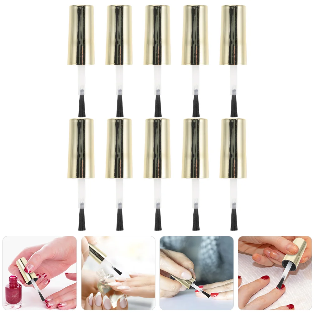 Lot de vernis à ongles HI Caps avec petite brosse, 10 pièces, en fibre artificielle