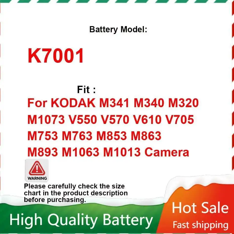 Аккумулятор для камеры K7001 1000 мАч для Kodak M341 M340 M320 M1073 V550 V570 V610 V705 M753 M763 M853 M863 M893 M1063 M1013