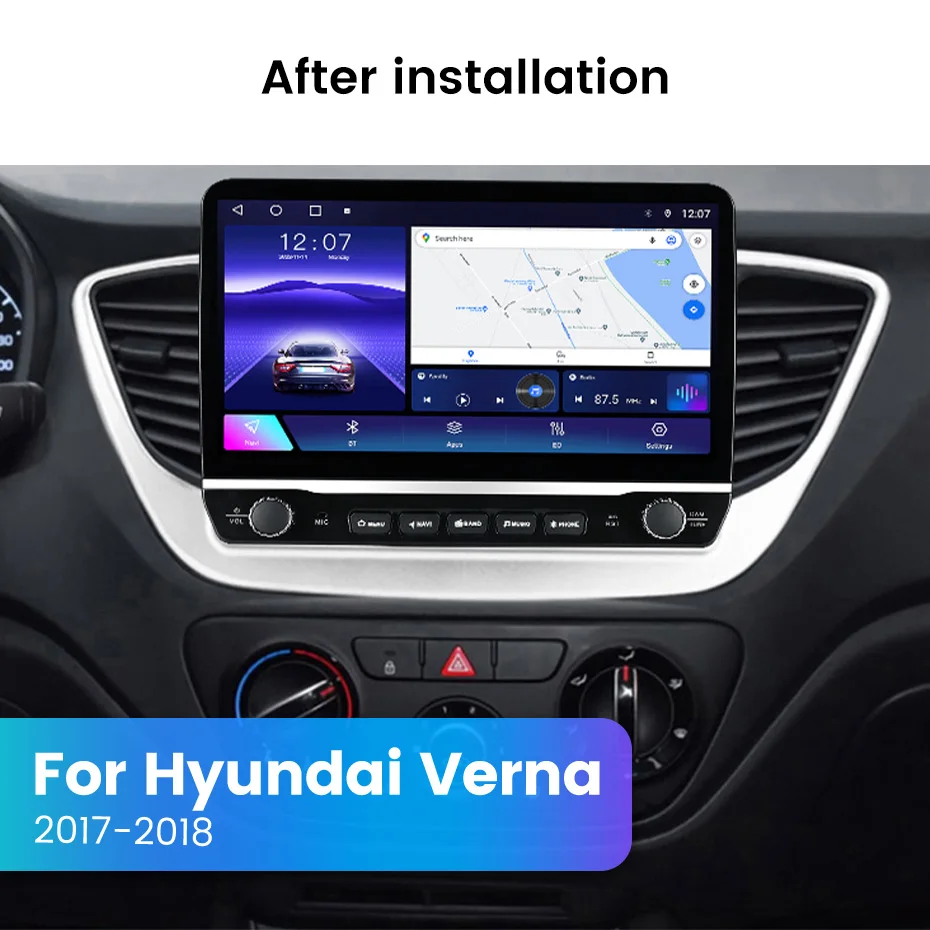 Navifly Android Wireless CarPlay Android Auto Car Radio Player Stereo Head Unit For Hyundai Solaris 2 Verna 2017 2018 2019 2020