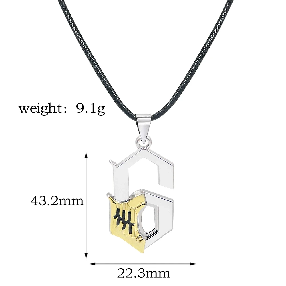 Anime Necklace NO.6 Espada Grimmjow Jaggerjack Arrancar Face llaveros Pendant Necklaces Cosplay Alloy Choker Gift