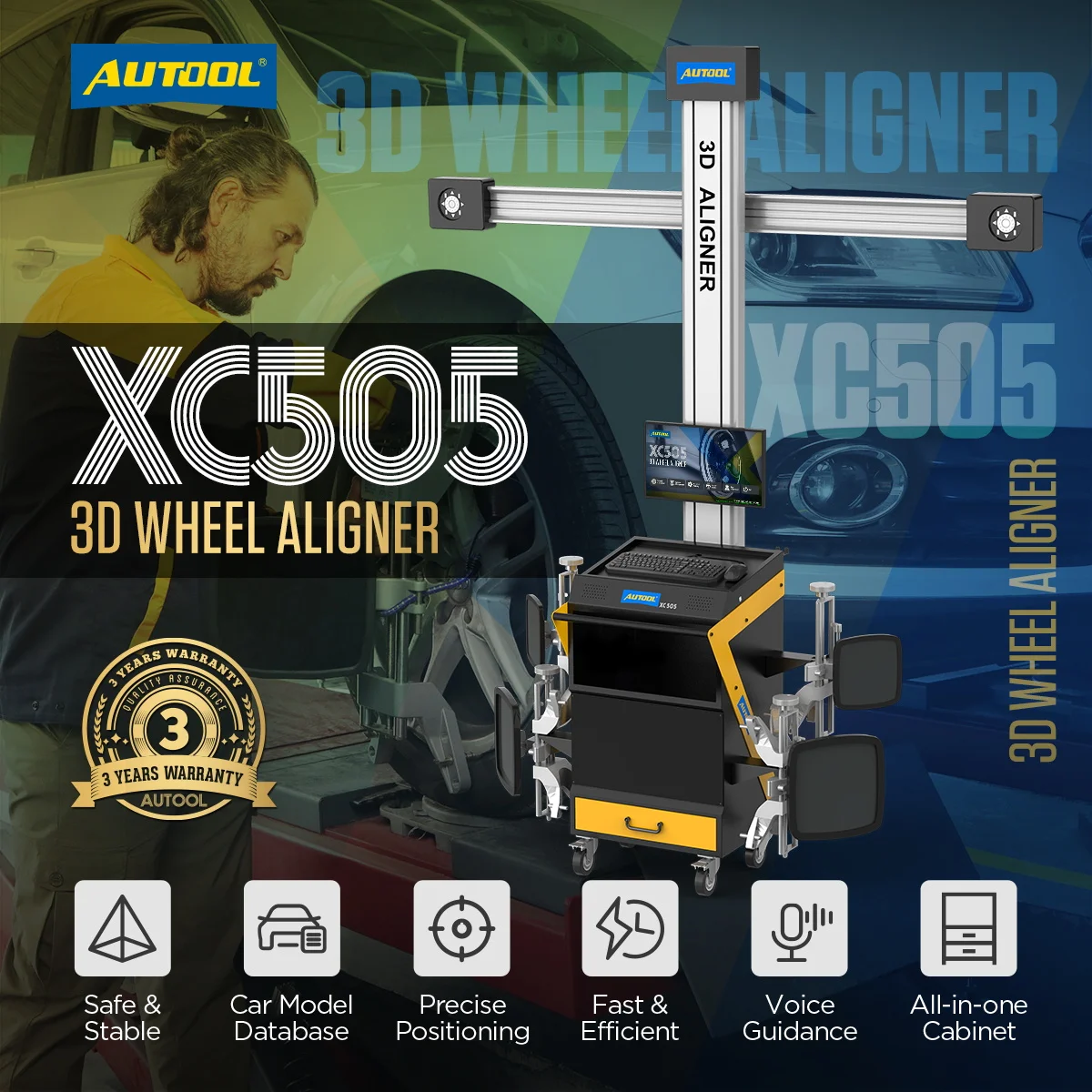 AUTOOL XC505 3D Wheel Tester Aligner with Ultra Large Database Diagnostic Tool