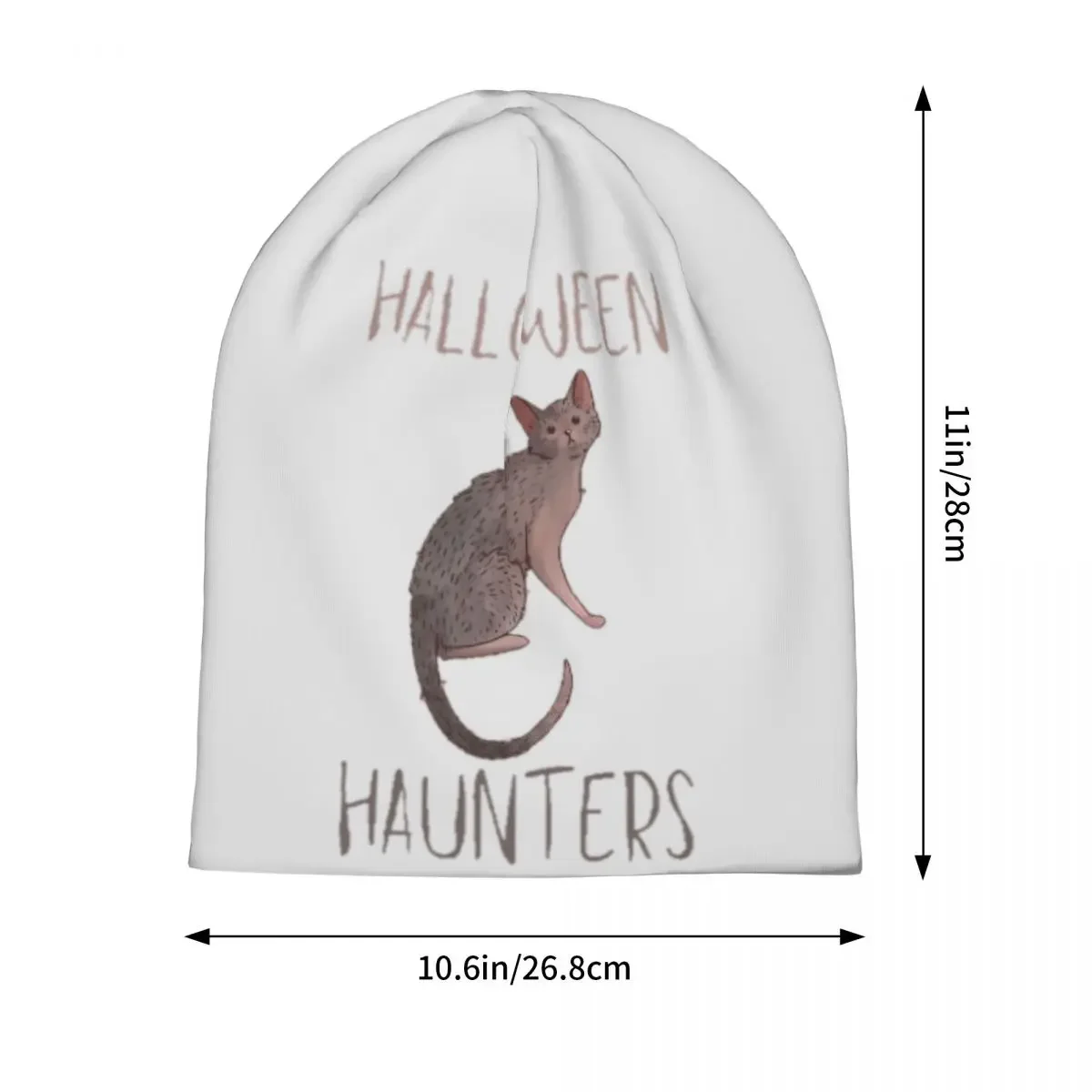 Halloween Haunters Beanie Lykoi Werewolf Cat Bonnet Hat Men Casual Warm Head Wrap Bonnet Knitting Hats