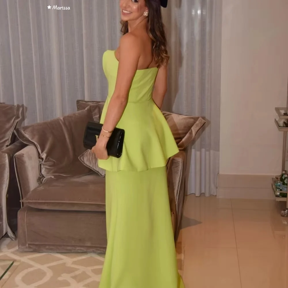 Marissa conjunto de duas peças vestidos de noite para festa de luxo vestido de baile chiffon calças retas vestido de noite feminino feito sob encomenda