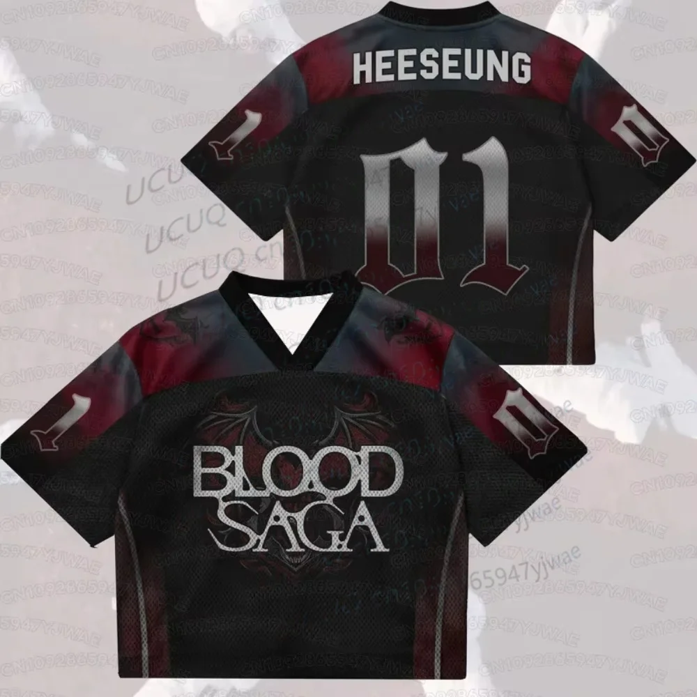 Summer Men's Women's Print Graphic Short Sleeve Casual Enhypen Blood Saga World Tour T-Shirt Fans Gifts - view 2