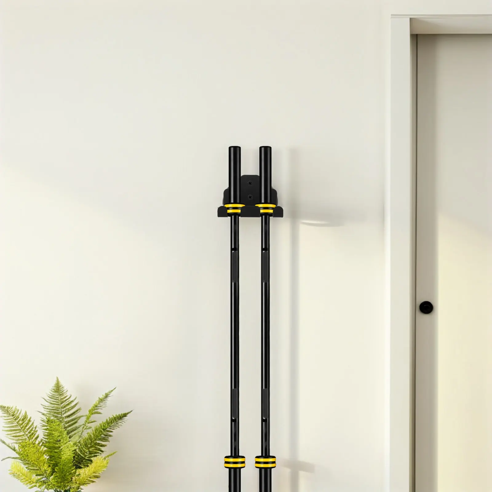 Barbell Wall Holder 3 Hook Heavy Duty Steel Storage Rack Space Saving Organizer for Home Garage Gym
