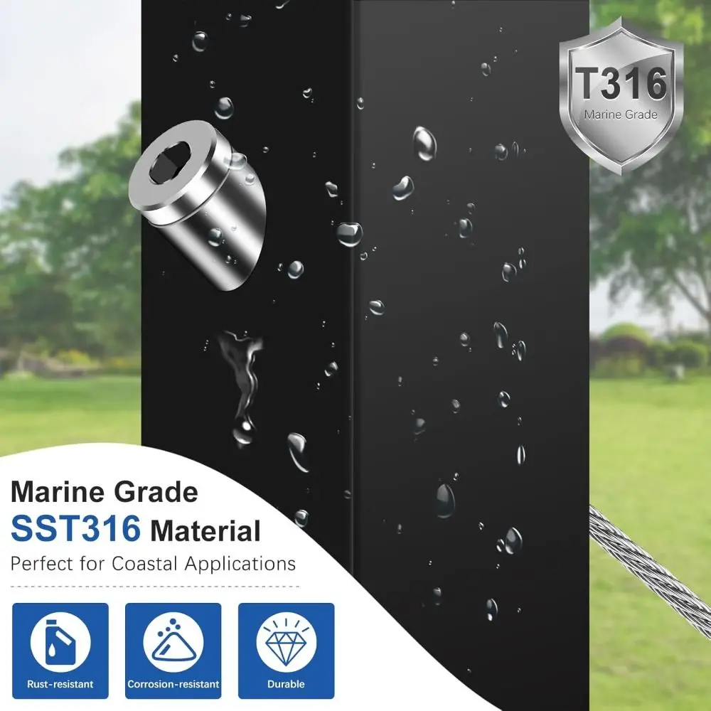 الفولاذ المقاوم للصدأ درابزين كابل أطراف الدرج 1/4 "3/8" ID زاوية الفضة زاوية مشطوف غسالة 30 درجة درابزين كابل بزاوية غسالة