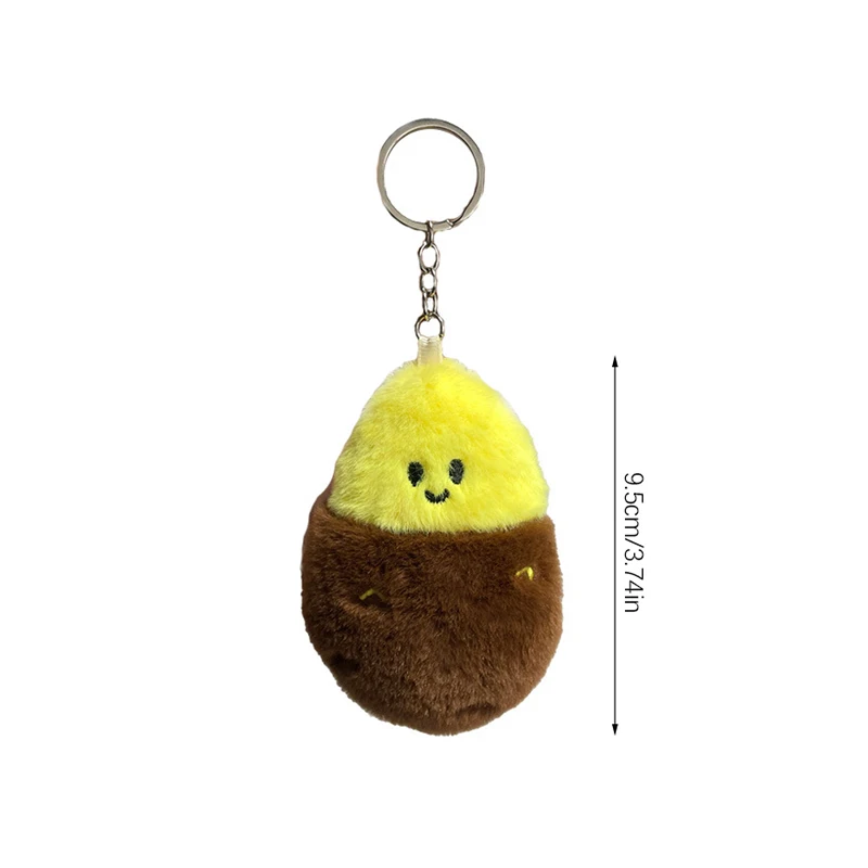 Bonito batata doce brinquedo de pelúcia chaveiro kawaii cozido batatas doces recheado pingente mochila pendurado encantos carro chaveiro presentes do miúdo