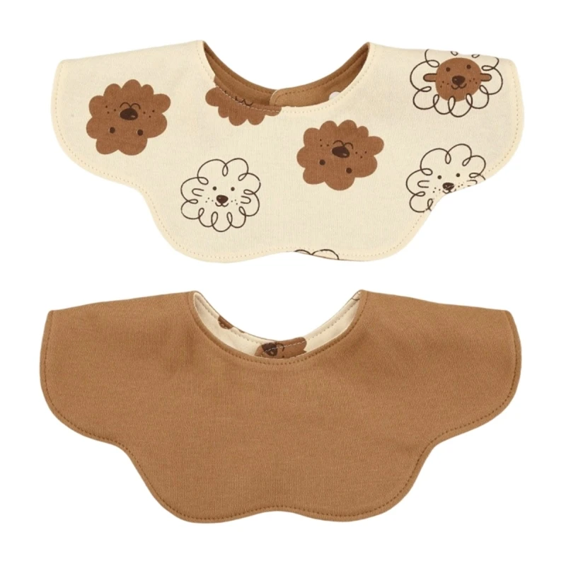 

Y4QA 2-Sided Infant Feeding Bib Cotton Baby Burpling Cloth Gentle On Skin Petal Design Prevents Machine Washable