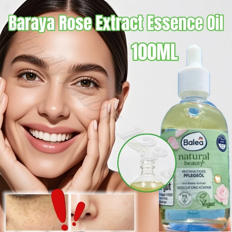 

Balaya Rose Extract Essence Oil Moisturizing Hydrating Brightening Skin Color Anti-aging Facial Body Suitable for 100ml