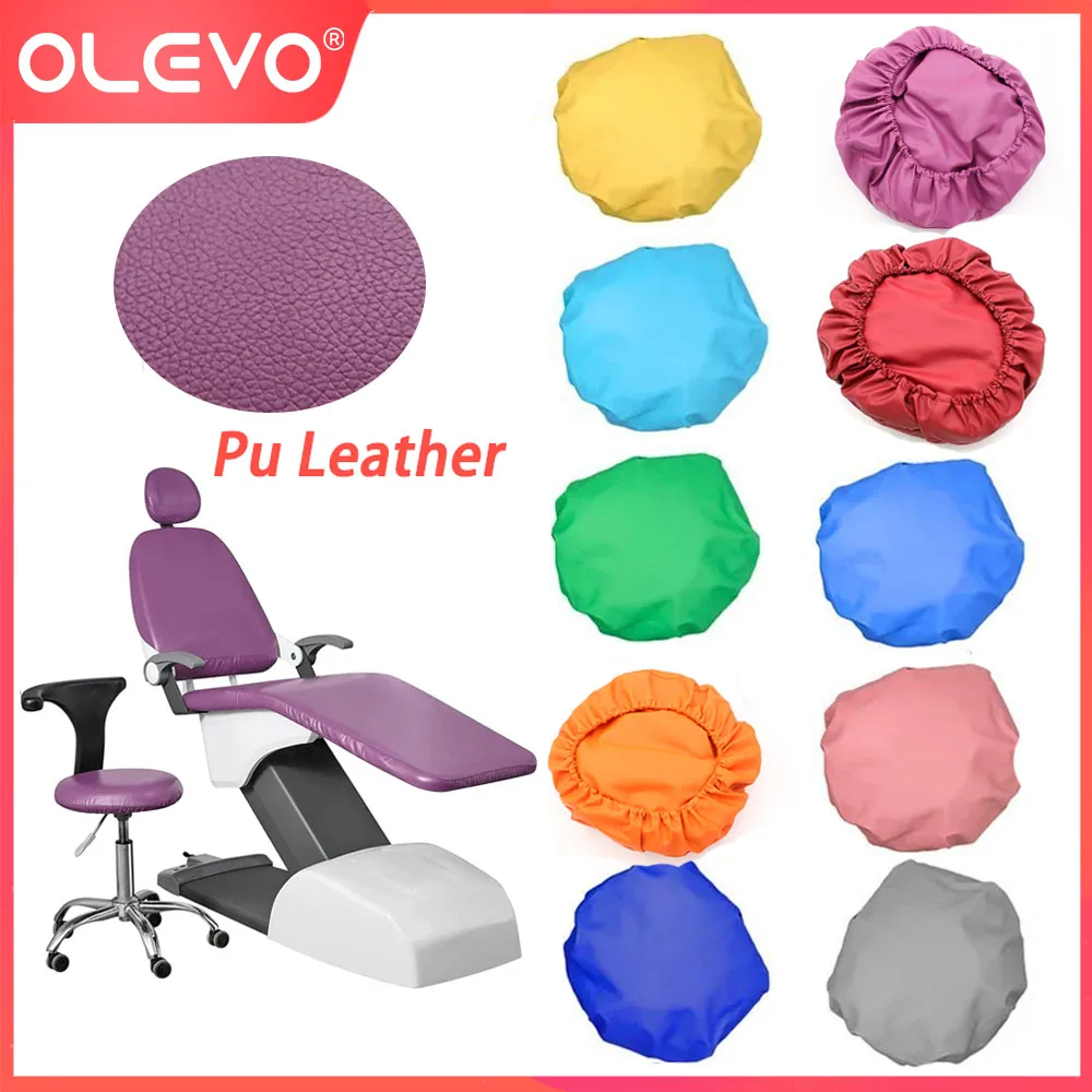 OLEVO 4 Pcs/Set Dental Dentist Unit Chair Seat Cover Waterproof Elastic PU Leather Protective Sleeves Dentistry Accessories