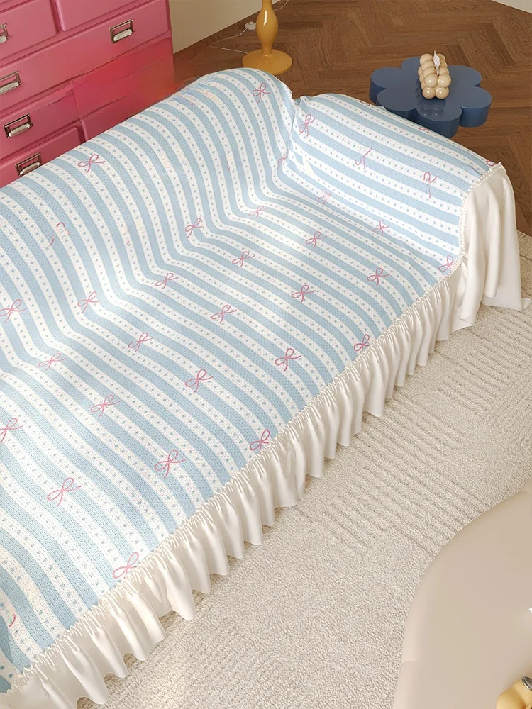 Korean Style Sofa Cover Full Wrap Dustproof Sofa Sheet Home Use Four Seasons Universal Couch Protector Printed Mixed Fabric