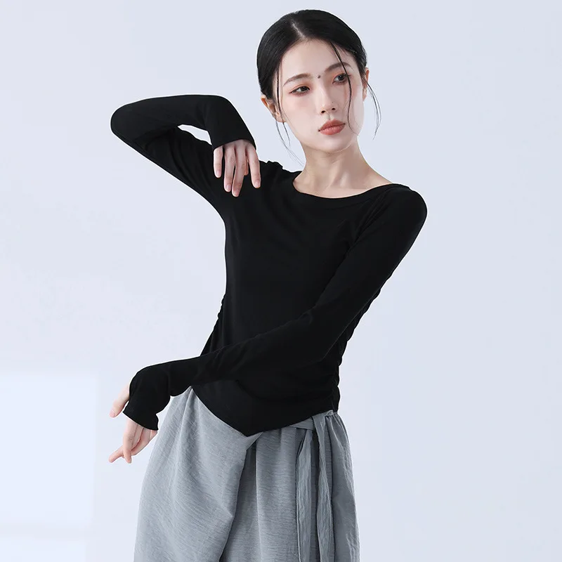 abiti da pratica di danza moderna personalizzati per le donne nella primavera nuovi top slim fit per adulti abiti da allenamento di base quotidiani per le donne