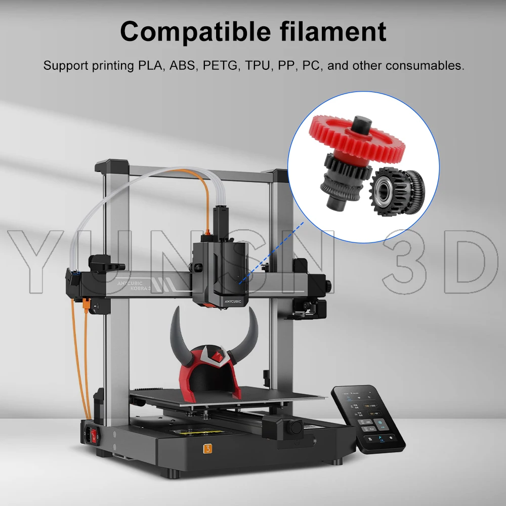 Für Kobra 3 Extruder Upgrade-Zahnrad Nano-Beschichteter Gehärteter Stahl Einteiliges Kit für Anycubic Kobra 3 3D-Drucker Teile Verschleißfestigkeit – Detail 5