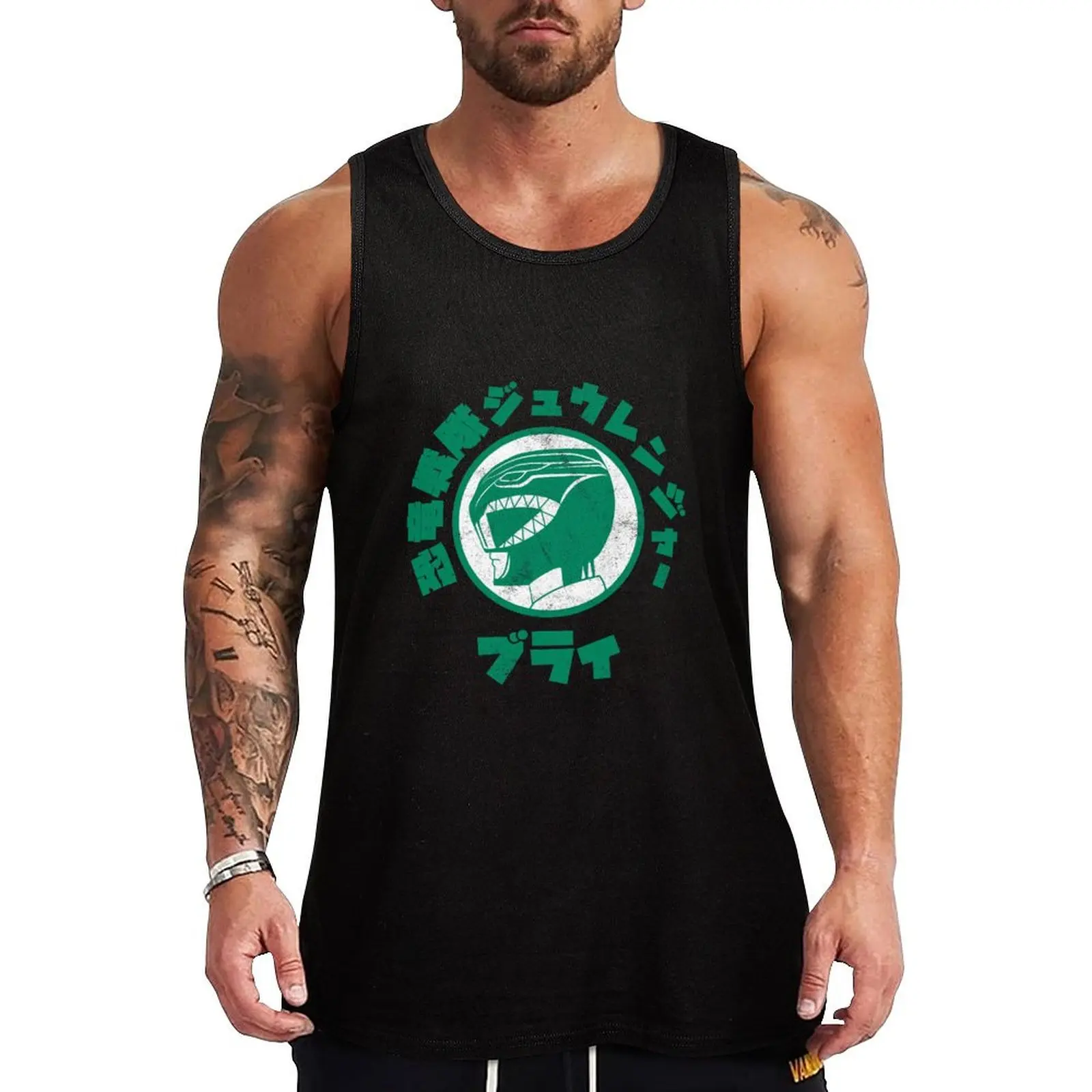 

Green Burai (Japanese) Tank Top Men's sleeveless gym shirts sleeveless vest men Male clothes Men's t shirt