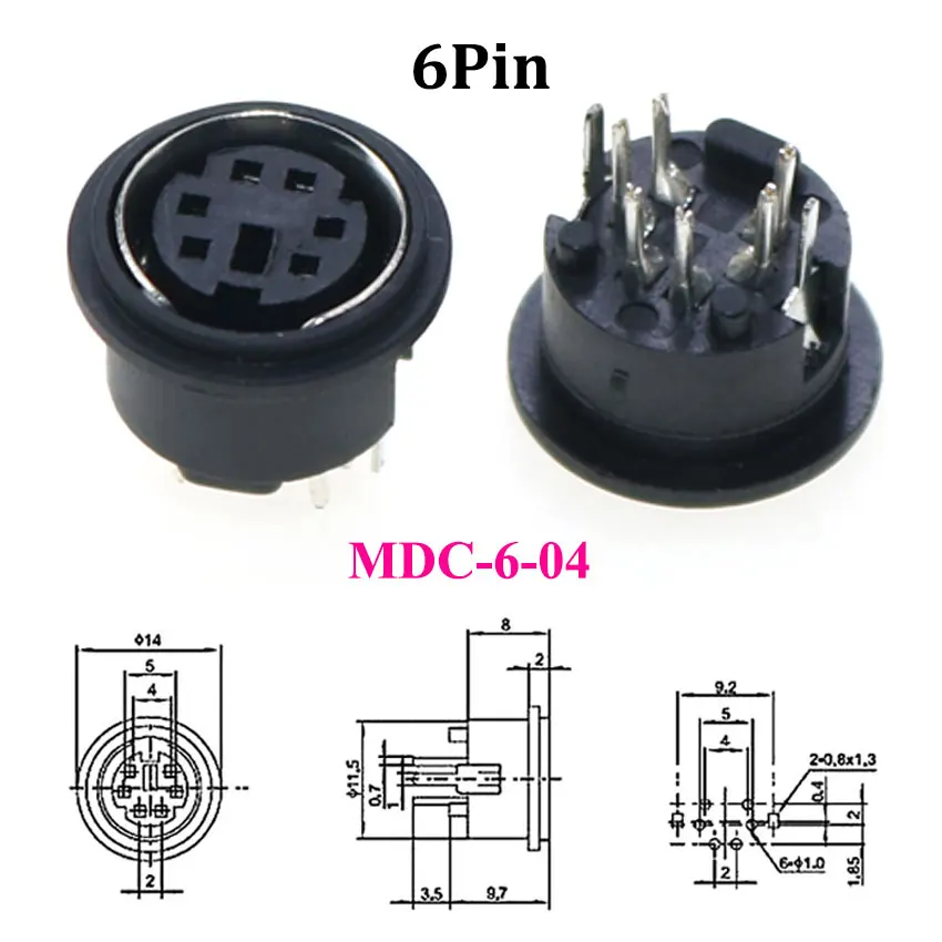 1 stücke S Terminal Audio Video Din Buchse Stecker S-video PCB Mount 3/4/5/6/8/9Pin Silber Ton PS2 Rund DIN Micro Jack – Detail 3