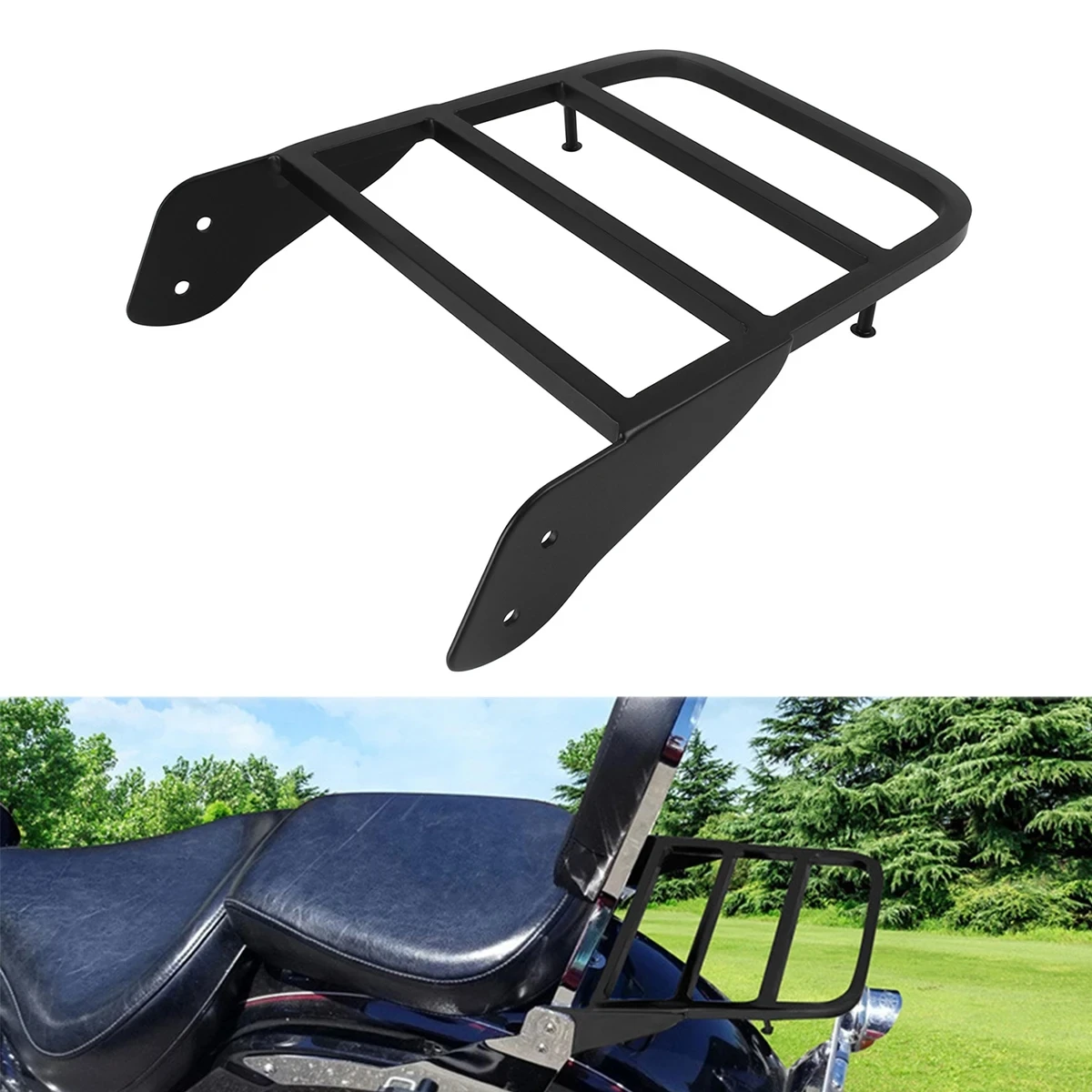 

Black Rear Sissy Bar Luggage Rack Motorcycle Luggage Rack For Yamaha V-Star 400 VStar650 1100 XVS Classic 1998-2011