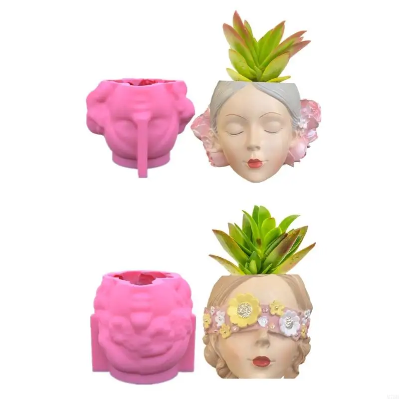 

M76B Women for Head 3D Flowerpot Epoxy Resin Mold Concrete Plaster Silicone Mo