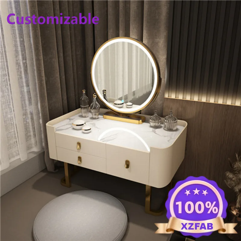 Factory Direct 2026 All solid wood bay window dresser Nordic light luxury makeup table mini master bedroom small apartment