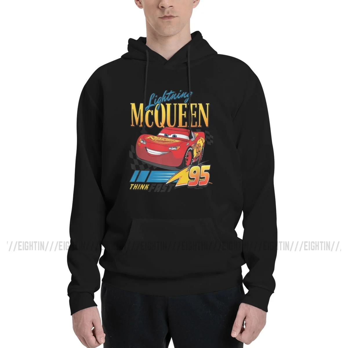 Cars Lightning McQueen Think Fast Hoodie Men's Hip Hop Sweatshirts Autumn Oversized Pullover