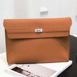 Matte Lychee Patroon Envelop Clutch Handtas Effen Kleur Vrouwen Grote Capaciteit Avondtas Pu Lederen Woon-Werkverkeer Messenger Bags