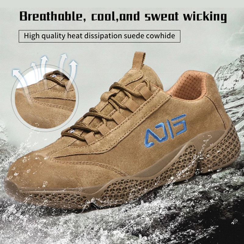 Men Safety Shoes Mesh Toe Anti Puncture Impact Resistant Anti Slip Comfort Labor Equipment Anti Smashing Piercing Protect Shoes