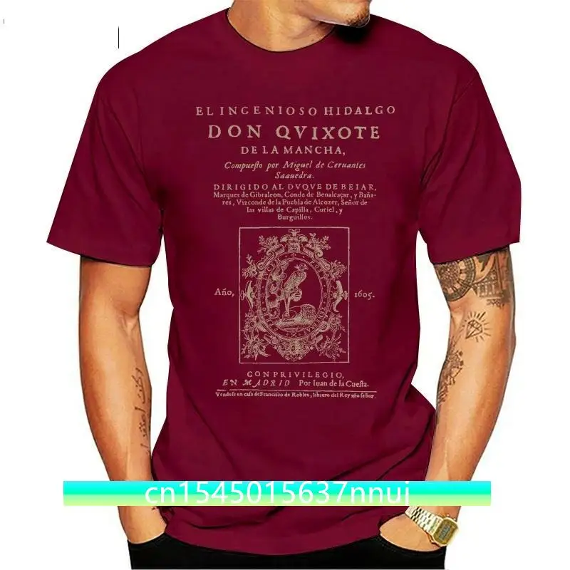 

Cervantes Don Quijote de la Mancha. Dark clothes version T shirt cervantes saavedra xvii literature spanish culture