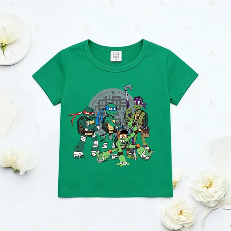 

Cute TMNT Mutants Kids T-shirt Anime Games Cartoon Cotton Boys Toddler Tees Streetwear Short Sleeve Pikachus Yellow Clothes Tops