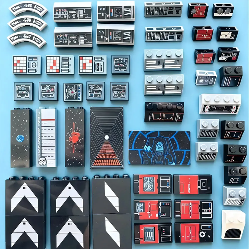

53Pcs Building Block plane print 75419 series printed materials Conventional granular components Toys Bricks